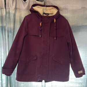 Joules Purple Sherpa Coat - Right as Rain, US 12